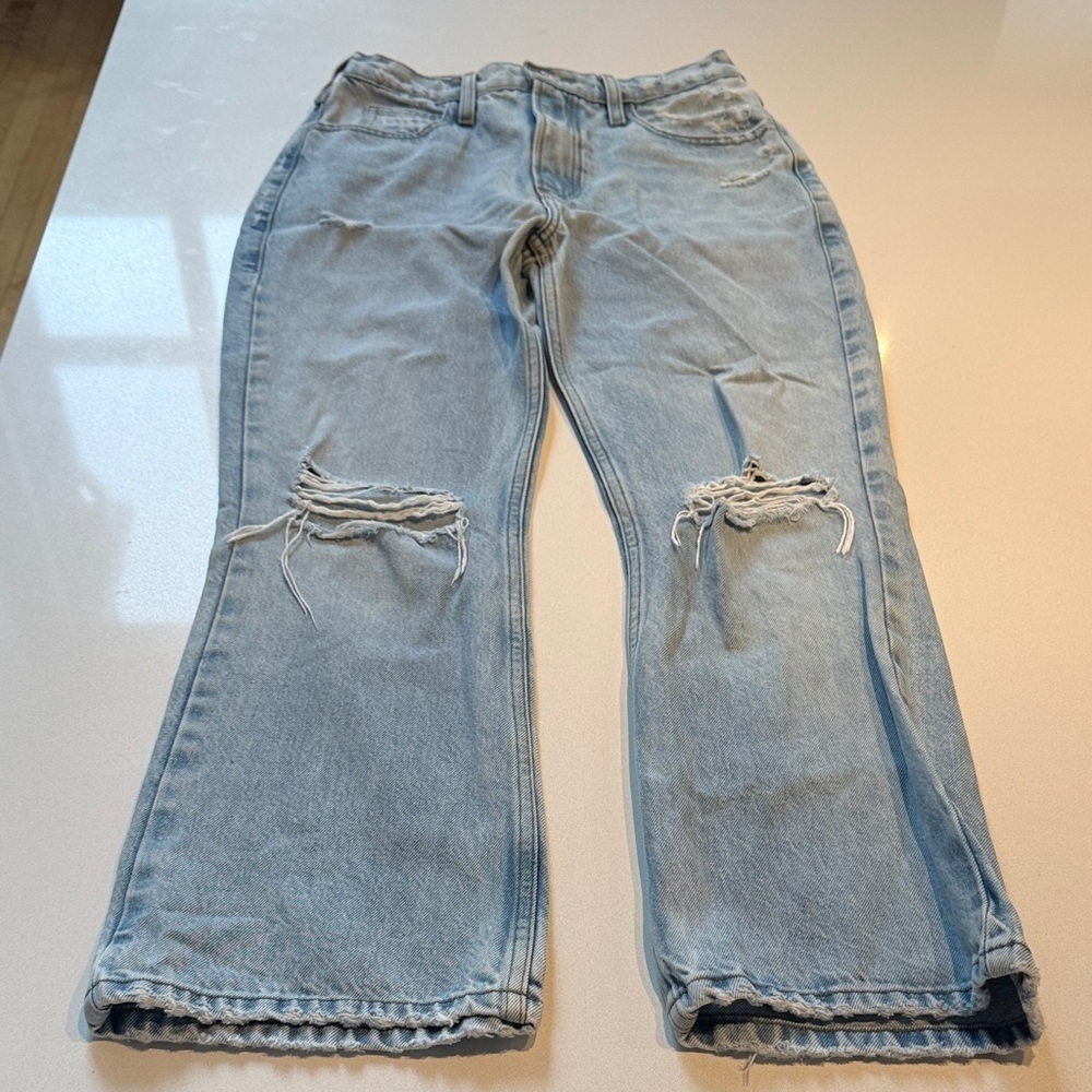 Frame Denim Le High N’ Tight Cropped Mini Boot Jeans, Rossum 2yr Rips, Size 25 - Picture 2 of 12